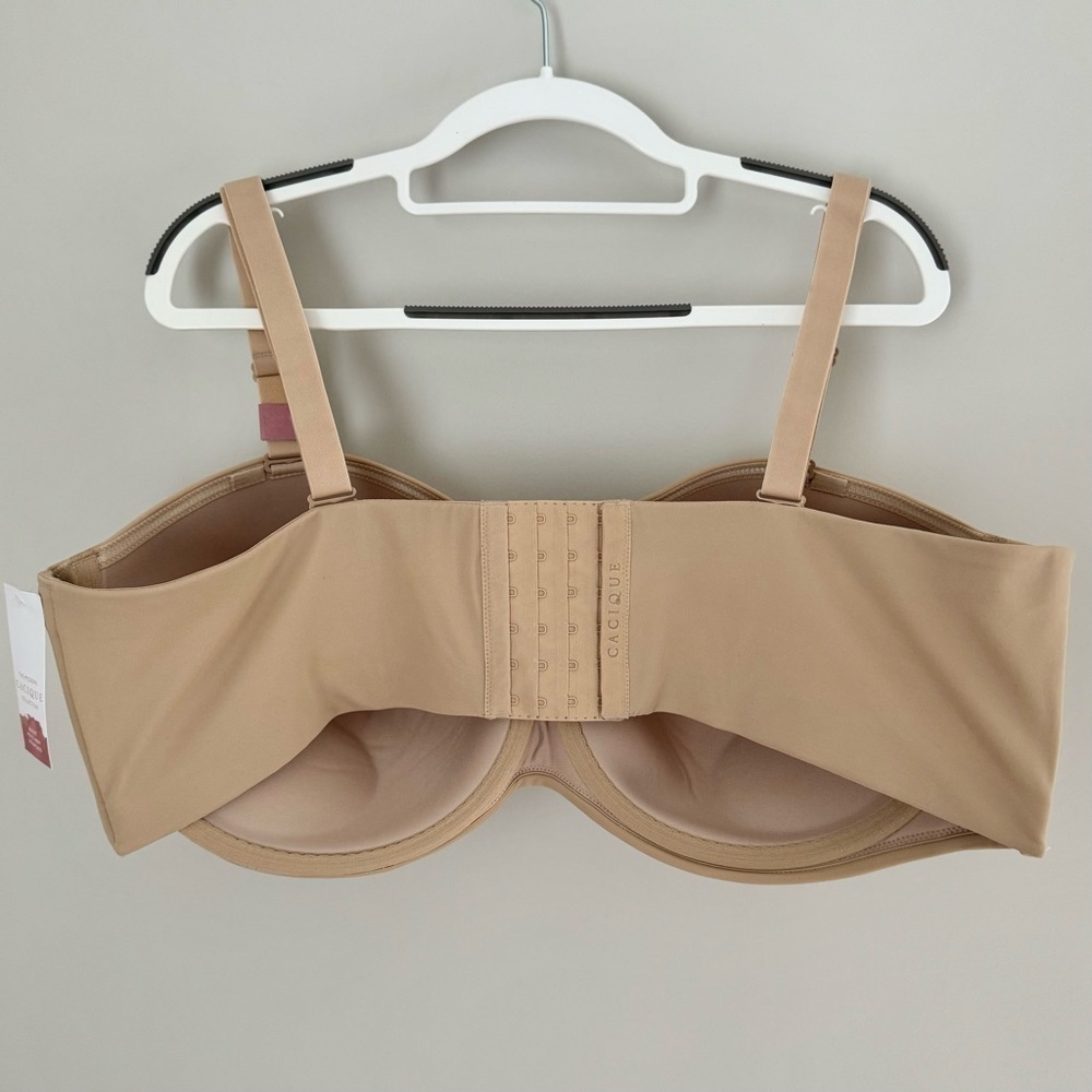 NWT Cacique Nude Multi-Way Boost Strapless Bra in Cafe 46DDD - Picture 11 of 14